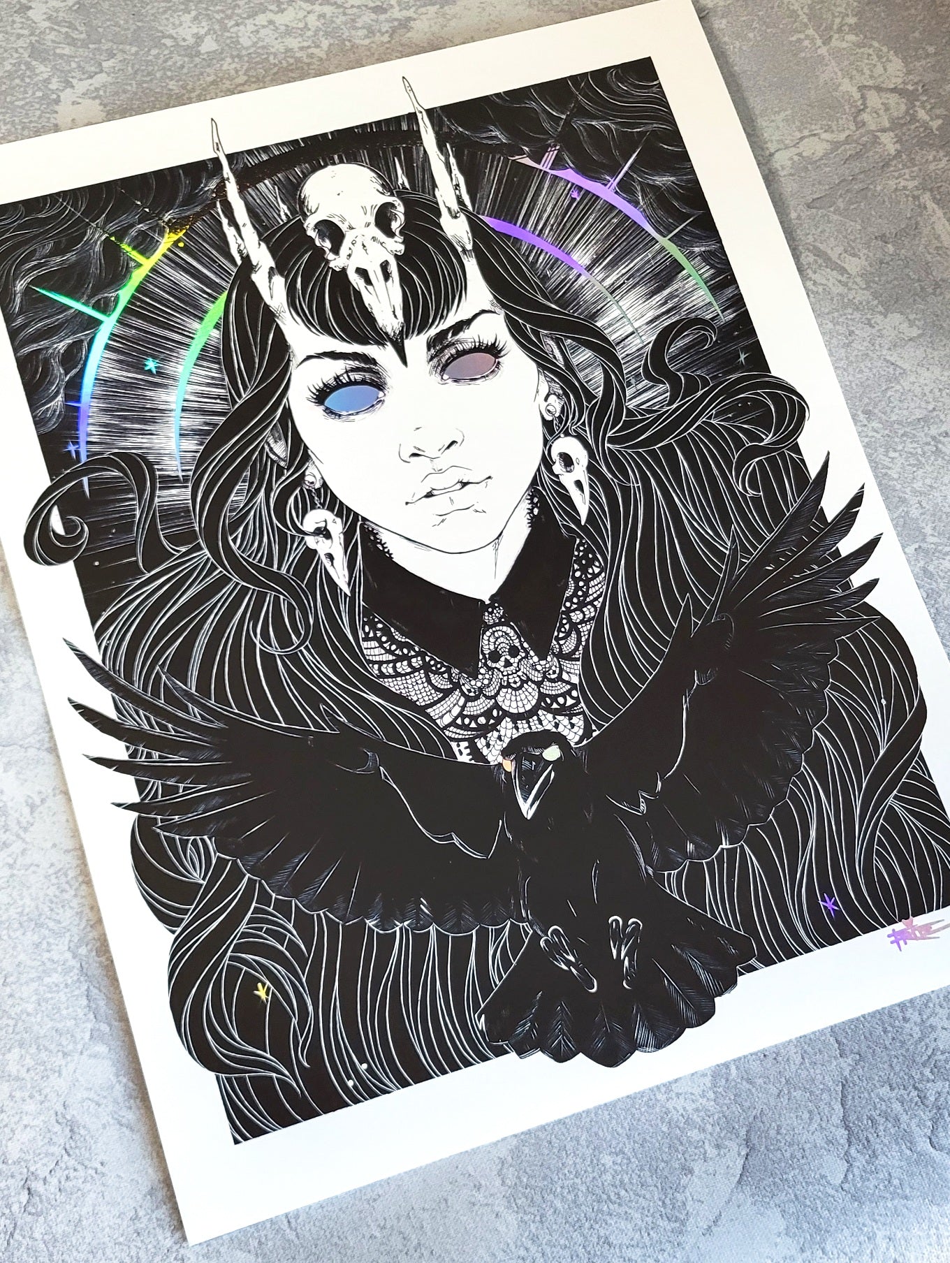 The Morrigan 🖤 Iridescent Foil Print 🖤