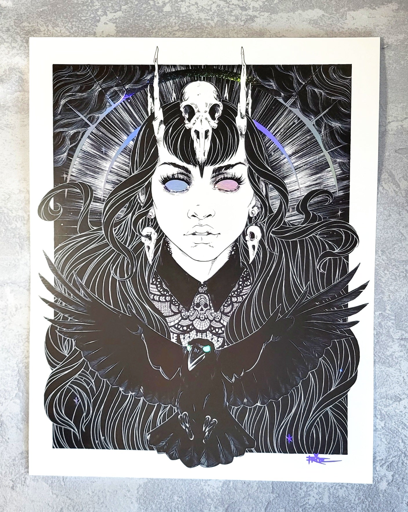 The Morrigan 🖤 Iridescent Foil Print 🖤