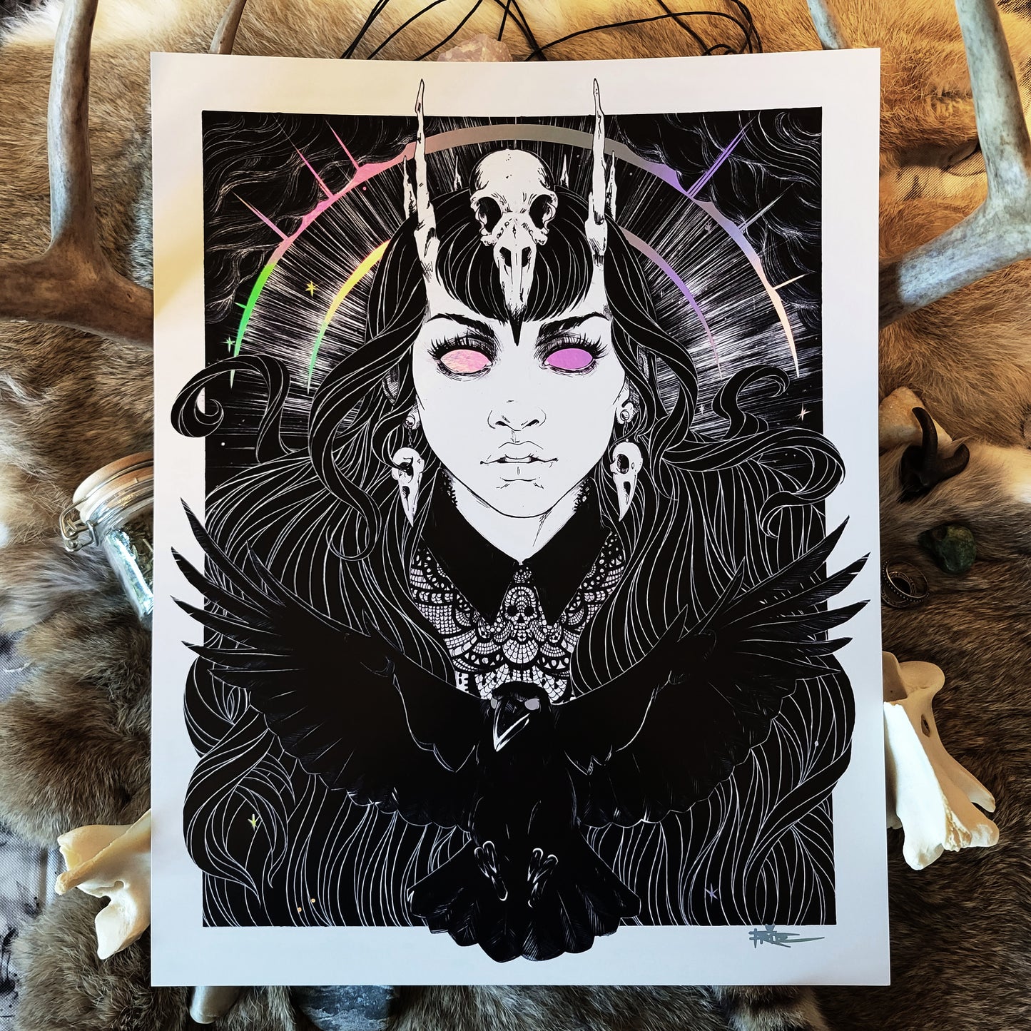 The Morrigan 🖤 Iridescent Foil Print 🖤