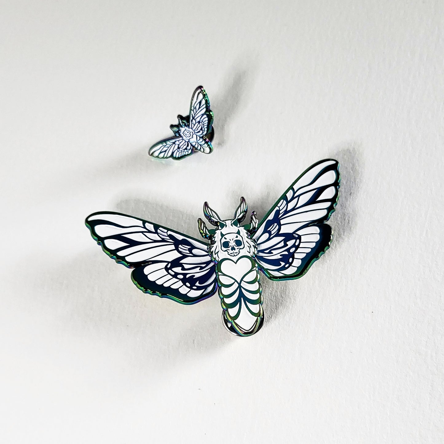 Death's Head Hawkmoth Movable Anodized Enamel Pin SET