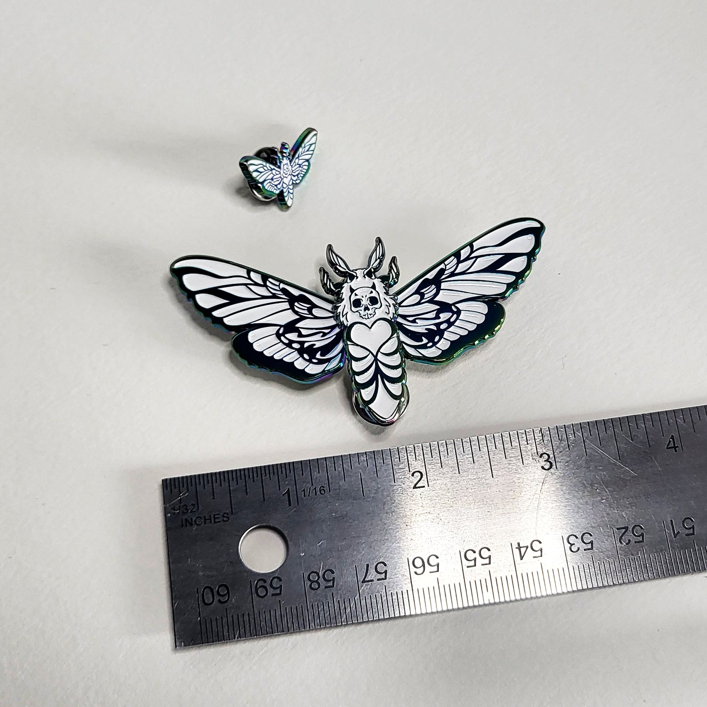 Death's Head Hawkmoth Movable Anodized Enamel Pin SET