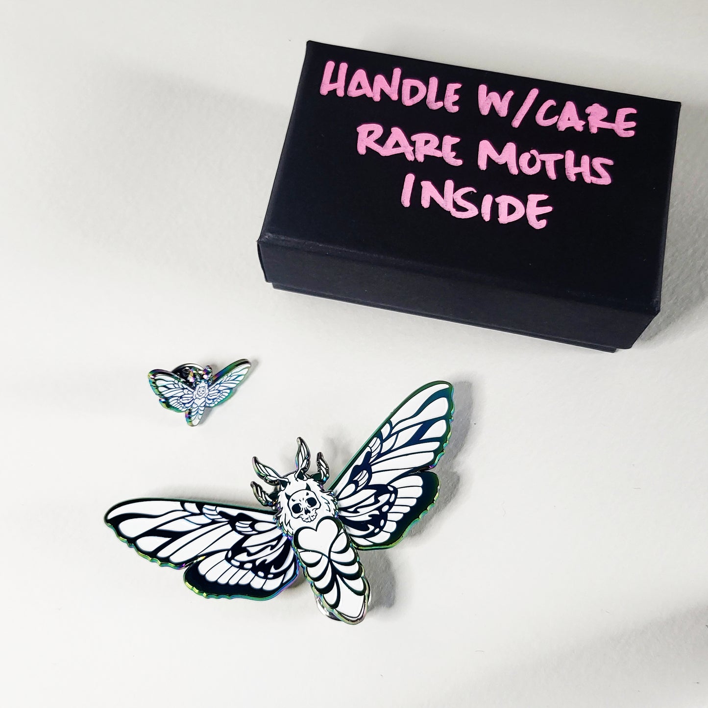 Death's Head Hawkmoth Movable Anodized Enamel Pin SET