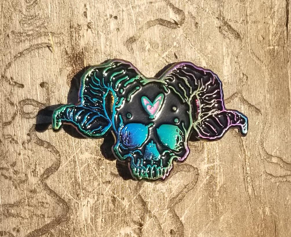 Horned Skull Anodized ♥ Enamel Pin ♥