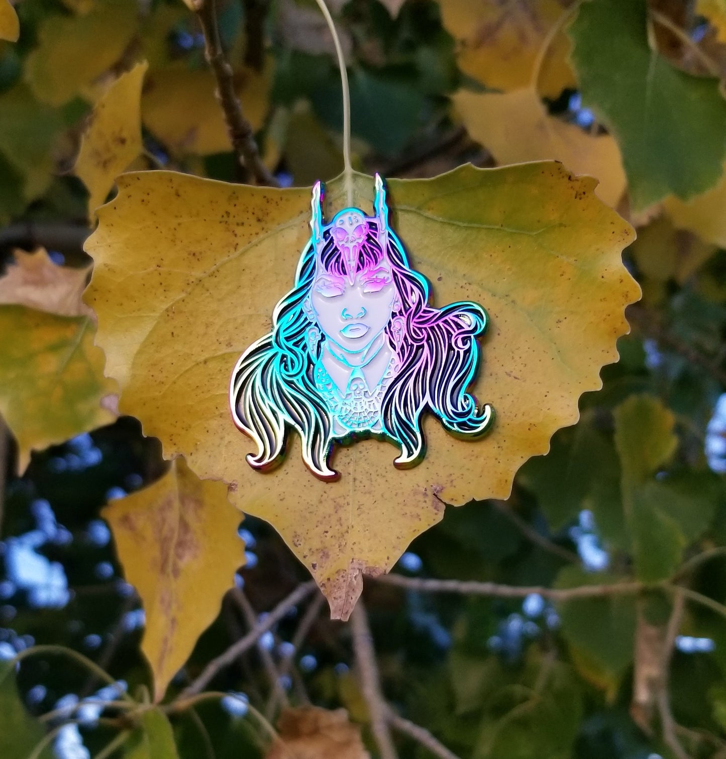 The Morrigan Anodized Enamel Pin