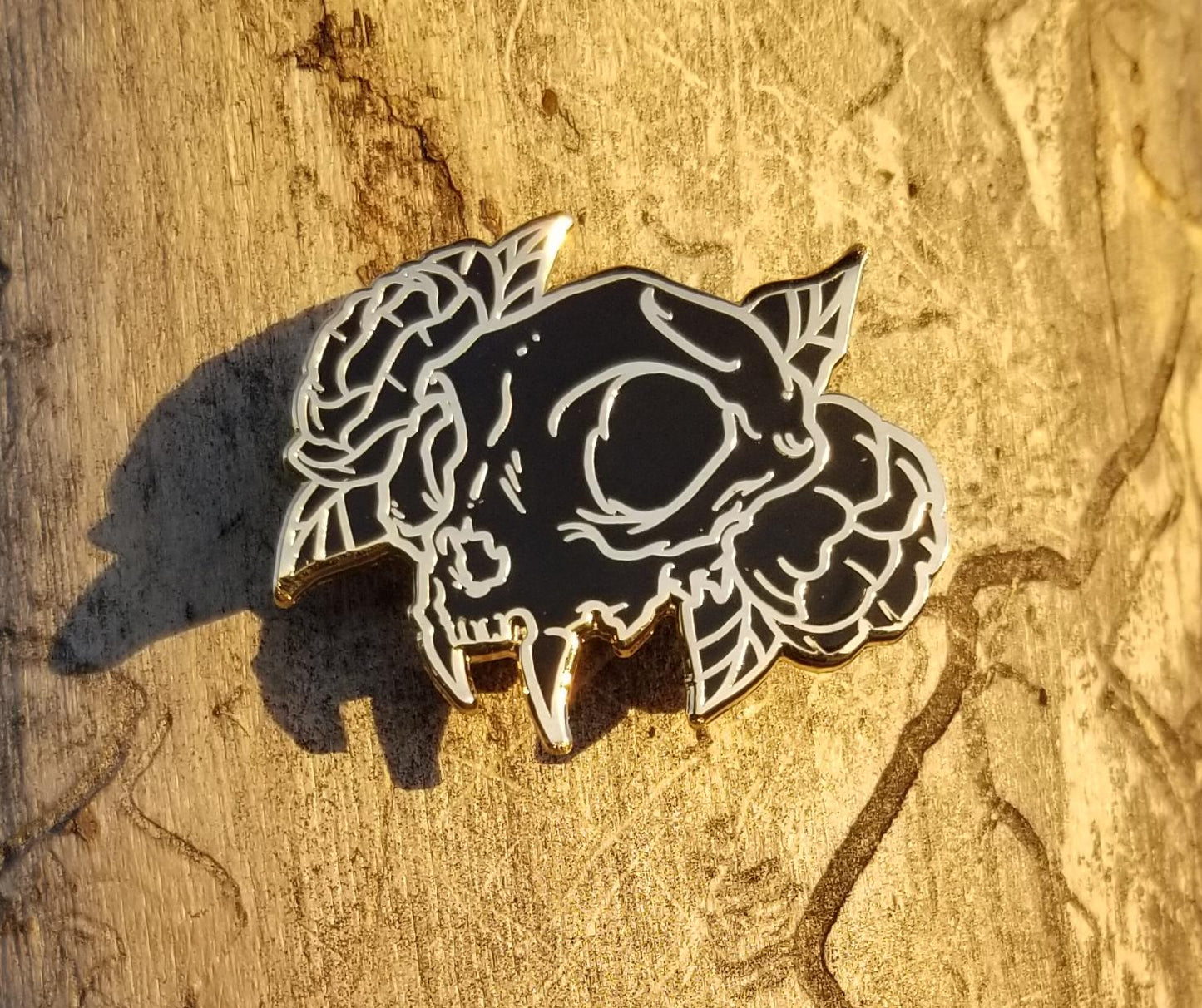 Cat Skull Enamel Pin