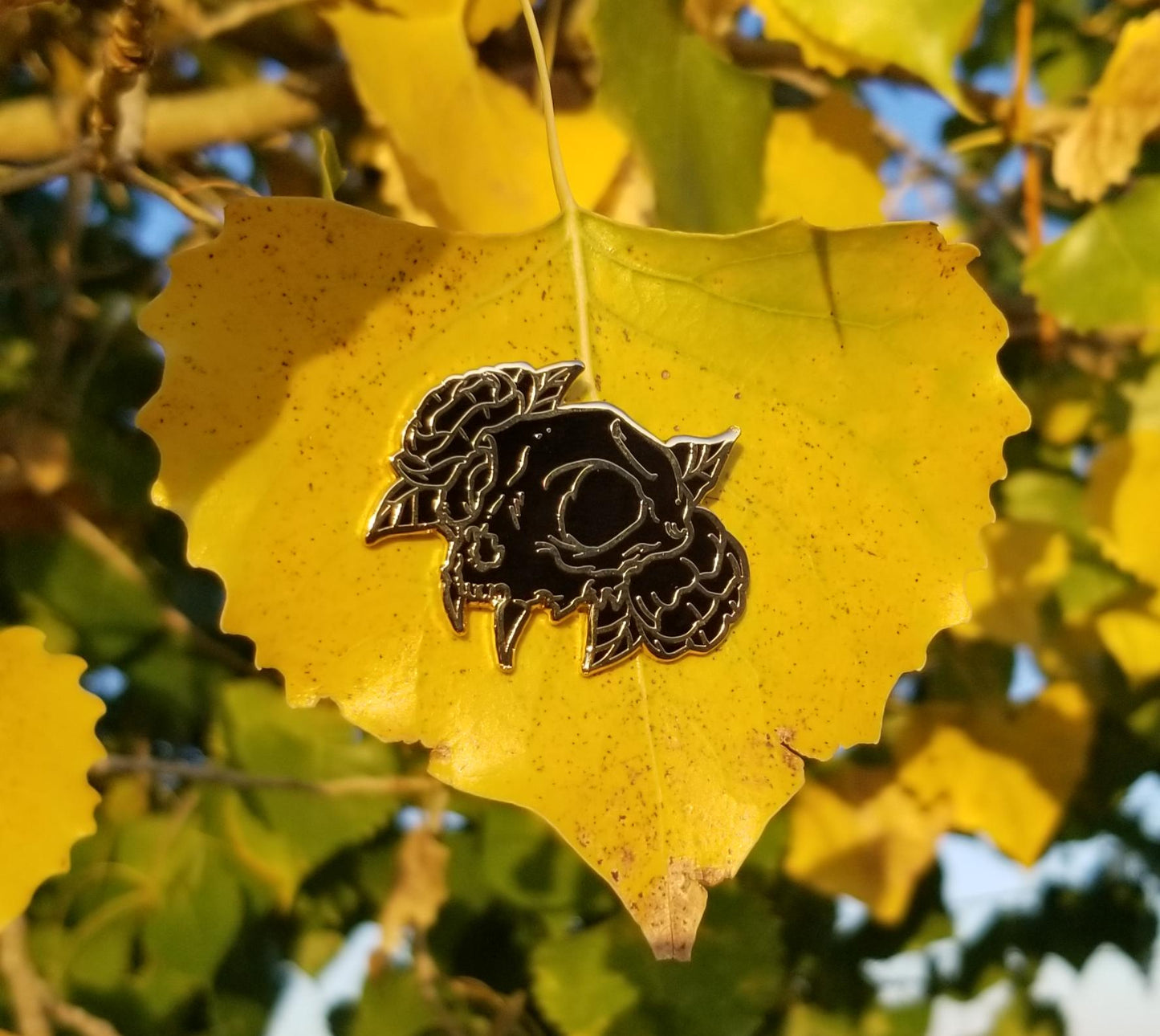 Cat Skull Enamel Pin