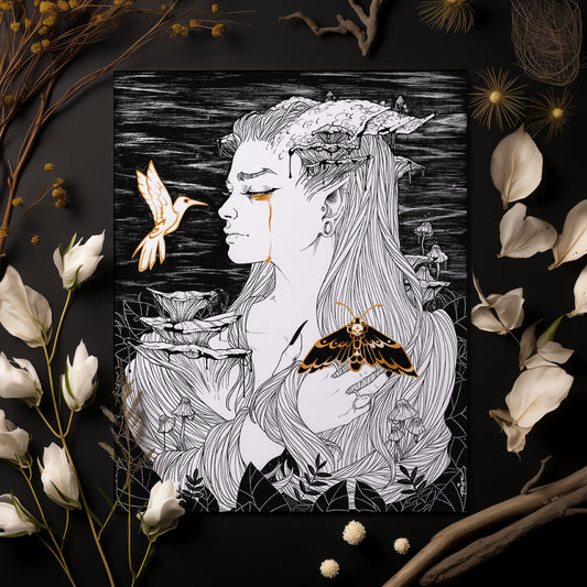 Love + Death, ft. Lilith 🖤 Gold Foil Print 🖤