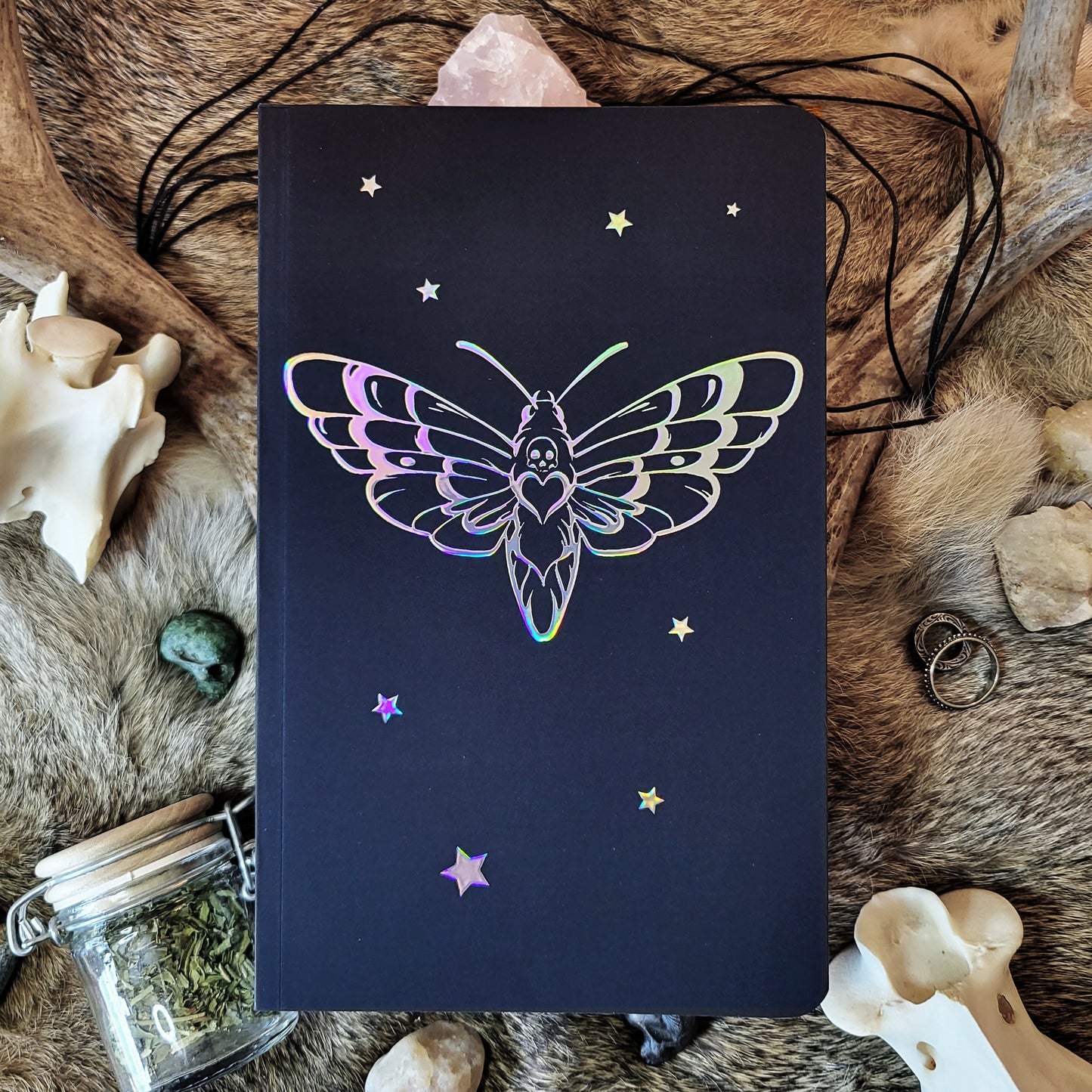 Death's Head Hawkmoth Iridescent Foil Stamped Lay Flat Journal/Sketchbook