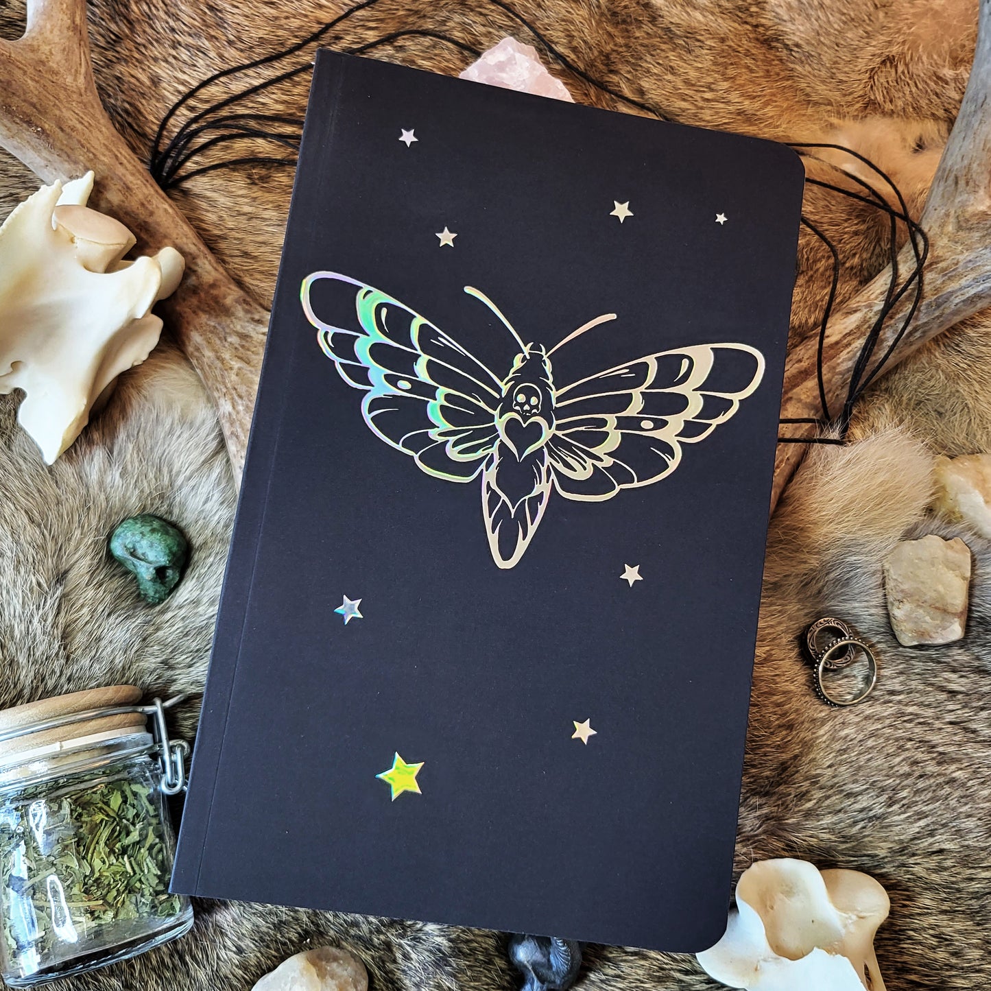 Death's Head Hawkmoth Iridescent Foil Stamped Lay Flat Journal/Sketchbook